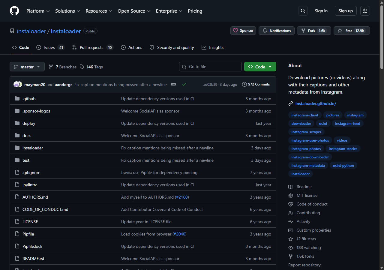 Instaloader, the open-source Instagram downloader