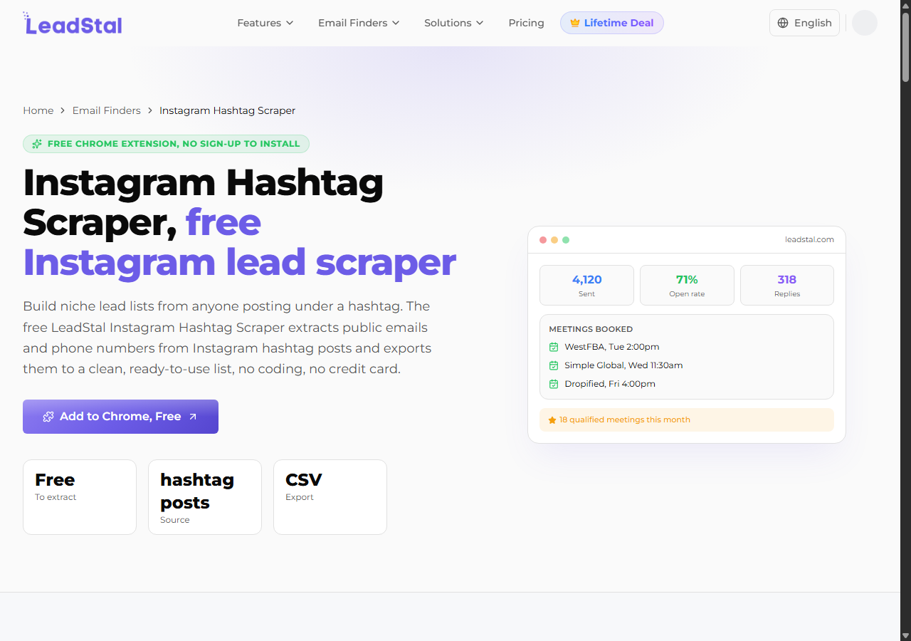 LeadStal Instagram Hashtag Scraper
