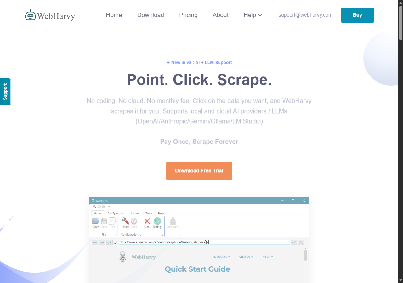 WebHarvy visual web scraper